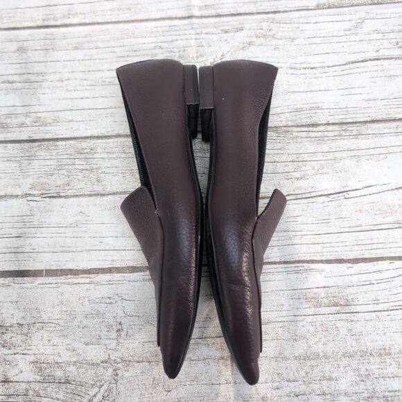 Everlane Women's 8.5 The Modern Point Flats Leather Dark Purple Slip On Loafers - Picture 6 of 8